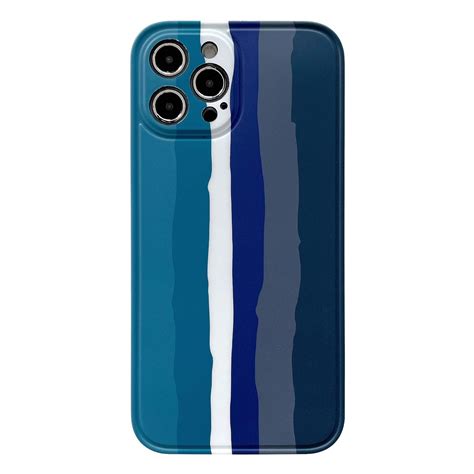 Rainbow IMD Shockproof TPU Protective Case For iPhone 12 (Blue