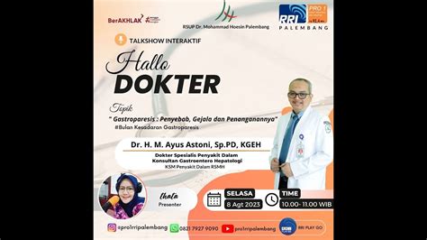 HALLO DOKTER GASTROPARESIS Penyebab Gejala Dan Penanganan Nya YouTube