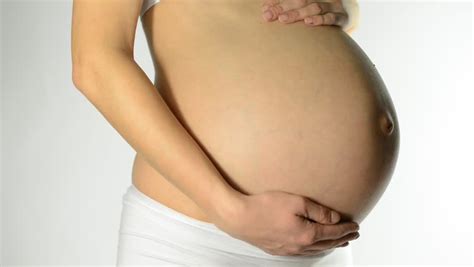 Nude Pregnant Women Stroking Belly Stock Footage Video Shutterstock