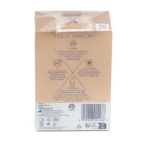 Durex Nude Sans Latex Préservatifs Contraception Sexualité