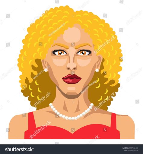 Blonde Girl Red Dress Illustration Vector Stock Vector Royalty Free