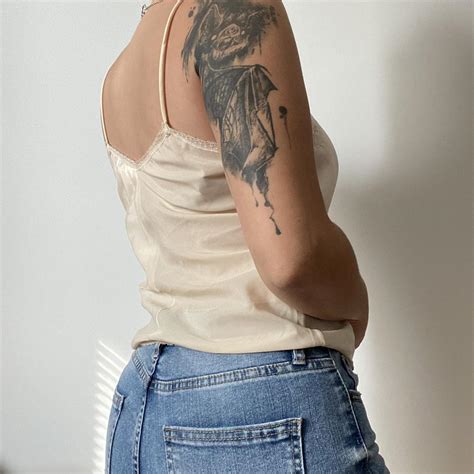 Vintage Nude Cami Top With Lace Union Made Depop