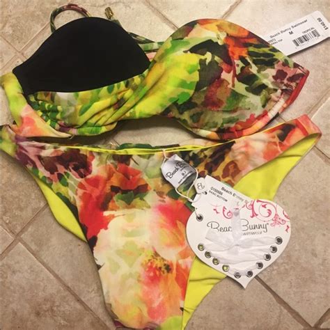 Beach Bunny Swim Nwt Beach Bunny Tropical Bikini Set Ml Poshmark