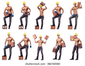 Composite Photo Naked Man Bricks Stock Photo Shutterstock