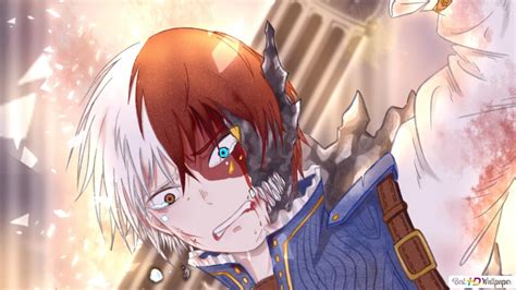 بارگیری کاغذ دیواری My Hero Academia Shoto Todoroki Quirk Half Cold Half Hot HD