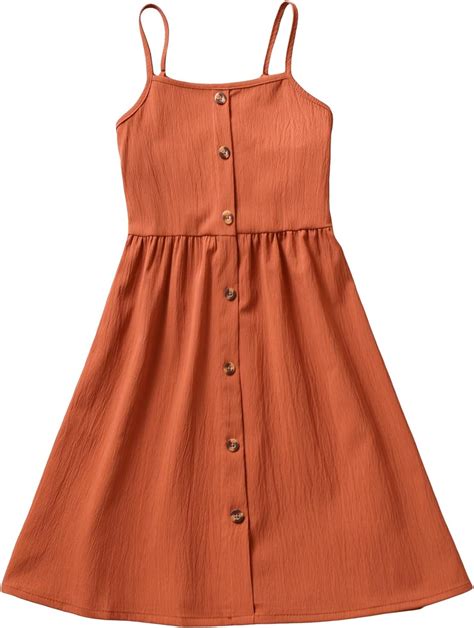 Amazon OYOANGLE Girl S Button Front Spaghetti Strap Sleeveless