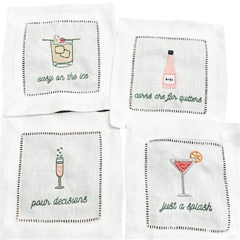 Embroidered Cocktail Napkin Funny Etsy