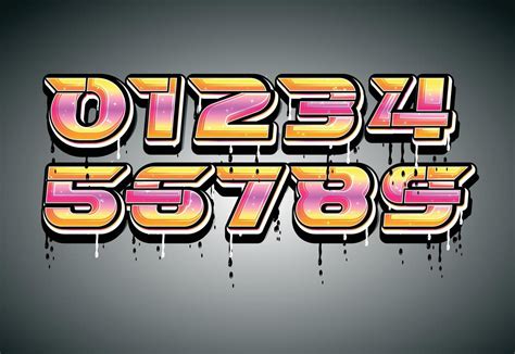 3d Number Graffiti With Drip Effect 8167861 Vector Art At Vecteezy