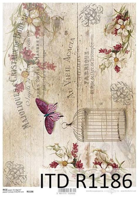 Papier De Riz Vintage Collection ITD Panneaux Bruns Papier De Riz