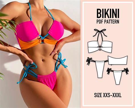 Bikini Pattern PDF Sewing Pattern Swimsuit Pattern PDF Patterns For Women Swimsuit Sewing