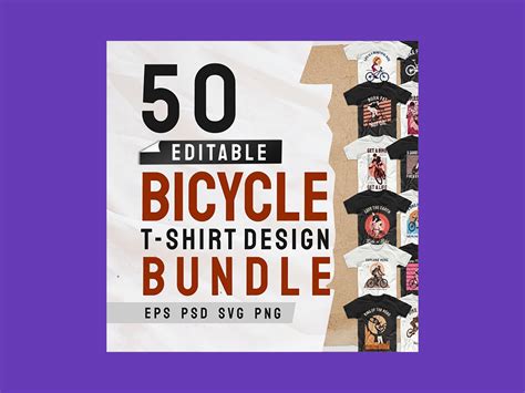 50 Bicycle T Shirt Designs 2021 Bicycle T Shirt Bundle By