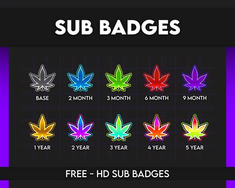 Weed Leaf Sub Badges Designed For Twitch Discord Sub Streamers