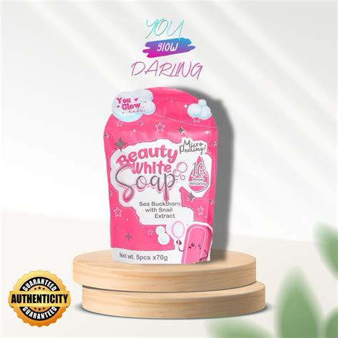 YOU GLOW BABE Beauty White Soap Micro Peeling 10x Power Whitening Hydration 5 Pieces Per Pack