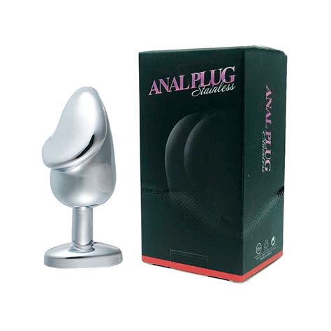 Plug Anal Cromado Em A O Formato De Glande E Joia Na Base X