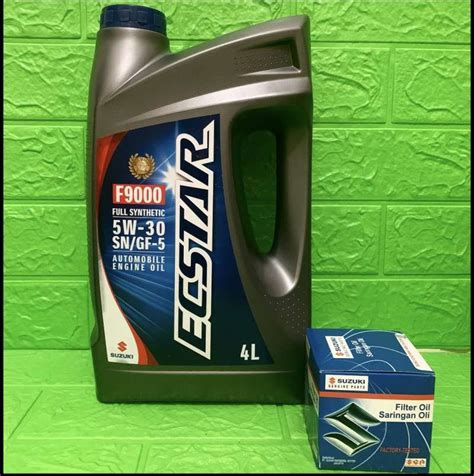 Jual Oli suzuki ecstar F9000 5w-30 (4Liter)+filter oli ertiga,ignis ...