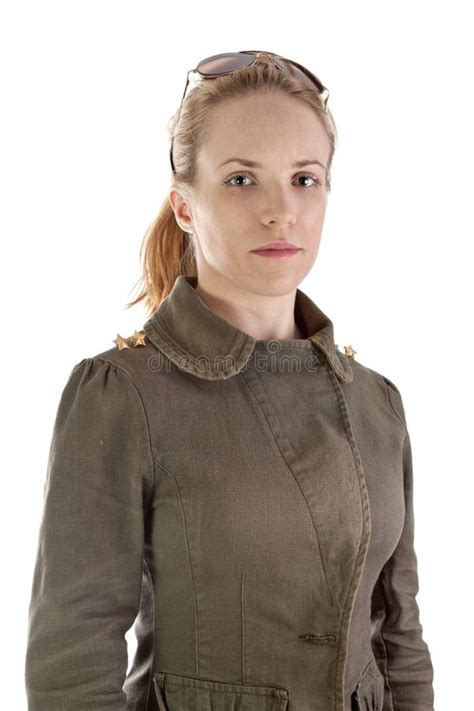 Fille blonde de soldat image stock Image du étoile infanterie