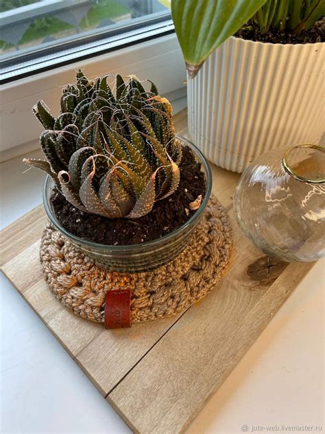 Салфетка из джута в интернет-магазине на Ярмарке Мастеров | Подставка ...