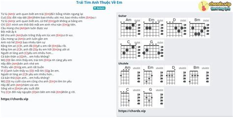 Chord Trái Tim Anh Thuộc Về Em Nhạc Ngoại Lời Việt Tab Song Lyric Sheet Guitar Ukulele