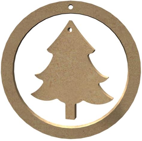 Gomille MDF Figuur Kerstboom In Ring 12 Cm Hobbygroep