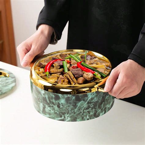 Stainless Steel Food Warmer Set Piece Insulated Serving Bowls With Lids For Hot And Cold