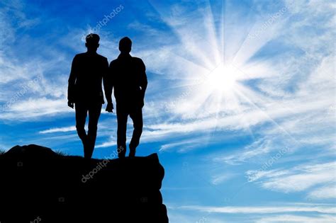 Silhouette Of Two Gay Men Stock Photo By Prazisss