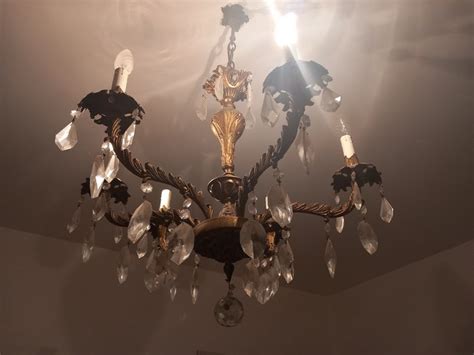 Lampadario Cristallo Ottone Vetro Catawiki