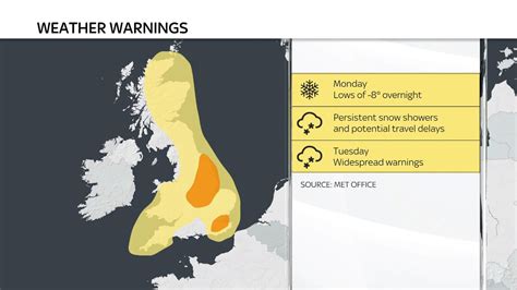 Yellow And Amber Warnings For Snow News Uk Video News Sky News