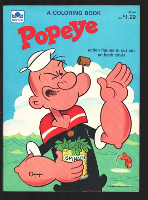 Popeye Coloring Book 1833 40 1981 King Features Popeye Wimpy Bluto