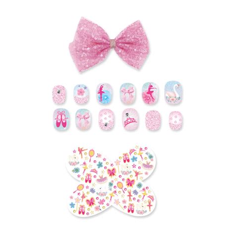 Hot Focus Ballerina Dazzle Nails Hair Bow Clip Nail Stickers Toy Dubai Toys Mena Llc