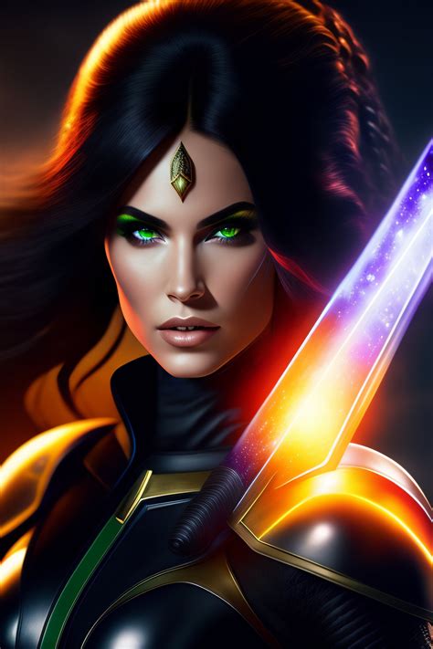Lexica Beautiful Hot Spacegirl In Black Spandex A Real Actionhero With A Sword Universe