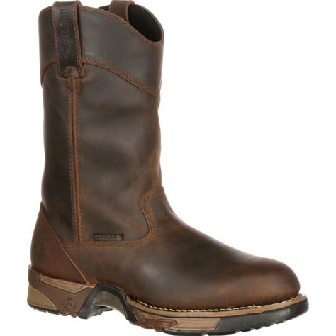 Rocky Mens Steel Toe Waterproof Pull On Work Boot 6639