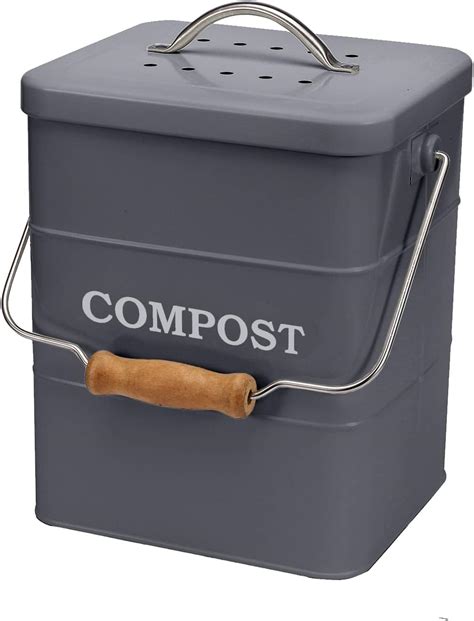 Ayacatz Poubelle Compost En Acier Au Carbone Pour Comptoir De Cuisine