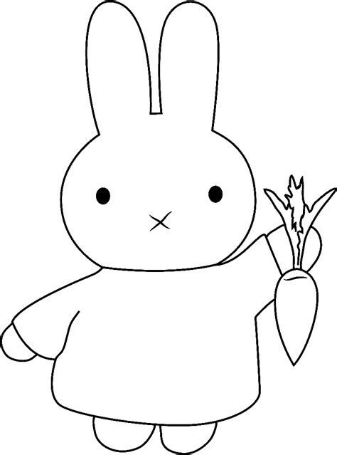 P Gina Para Colorir De Miffy Segurando Cenoura P Ginas Para Colorir