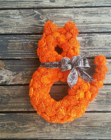 Halloween Wreath Cat Wreath Orange Cat Wreath Halloween Cat Wreath