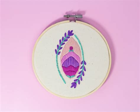 Yoni Art Vagina Embroidery Hoop Vagina Ornament Vulva Etsy