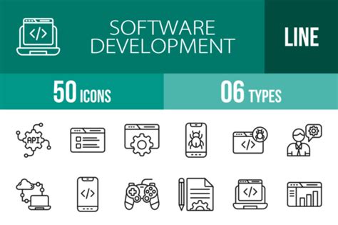 Software Development Line Icons Graphic By Iconbunny Creative Fabrica