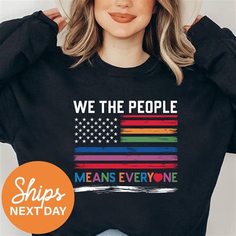 LGBT Pride Parade Sweatshirt We The People Means Everyone Women S Rights Crewneck Gay Pride