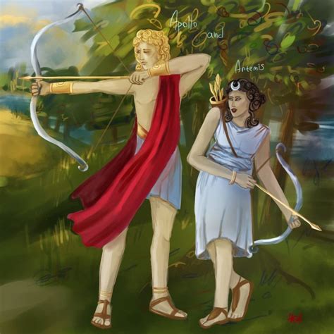 Apollo and Artemis, Greek gods | Греческая мифология, Артемида, Аполлон