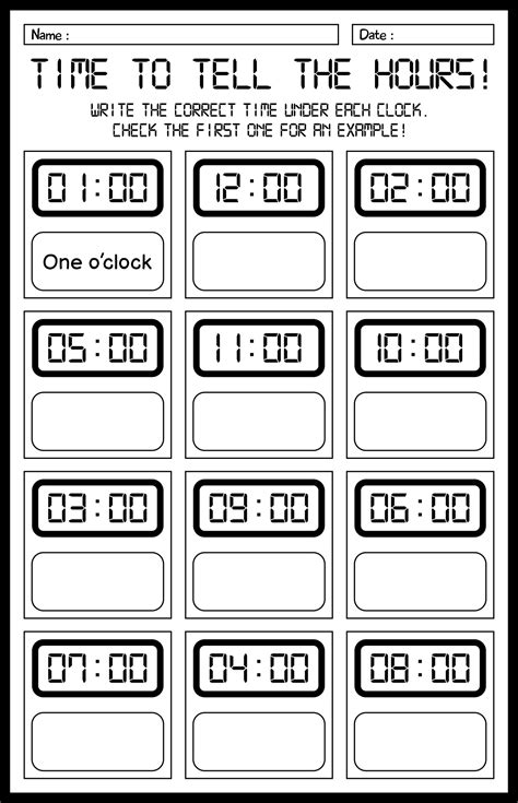 14 First Grade Clock Worksheets Printables - Free PDF at worksheeto.com