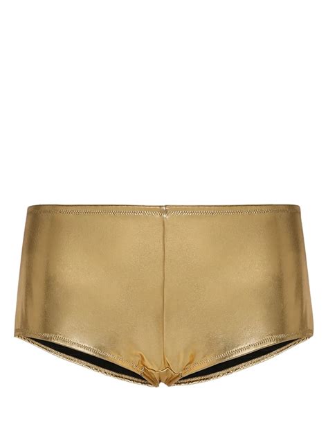 Dolce Gabbana Metallic Effect Bikini Bottoms Farfetch