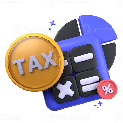 Tax Calculation Of 3d Illustration Pie Chart Calculate Percent Tax