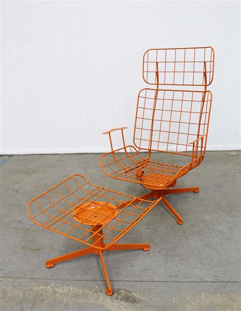 Mid Century Modern Homecrest Bottemiller Patio Swivel Lounge Chair And