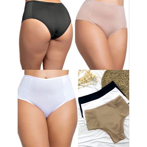 kit 3 calcinha Pala Dupla conforto Gestante e Pós Parto Segura Barriga Cintura alta Lingerie