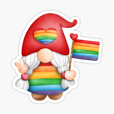 Pride Gnome LGBT Gay Pride Rainbow Flag Gnome Sticker By PPGoods Redbubble