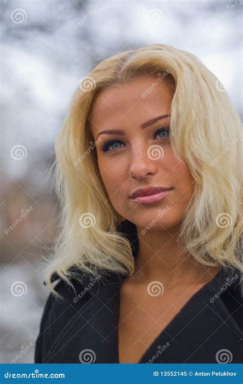Blonde Behaarte Junge Frau Stockbild Bild Von Stares 13552145