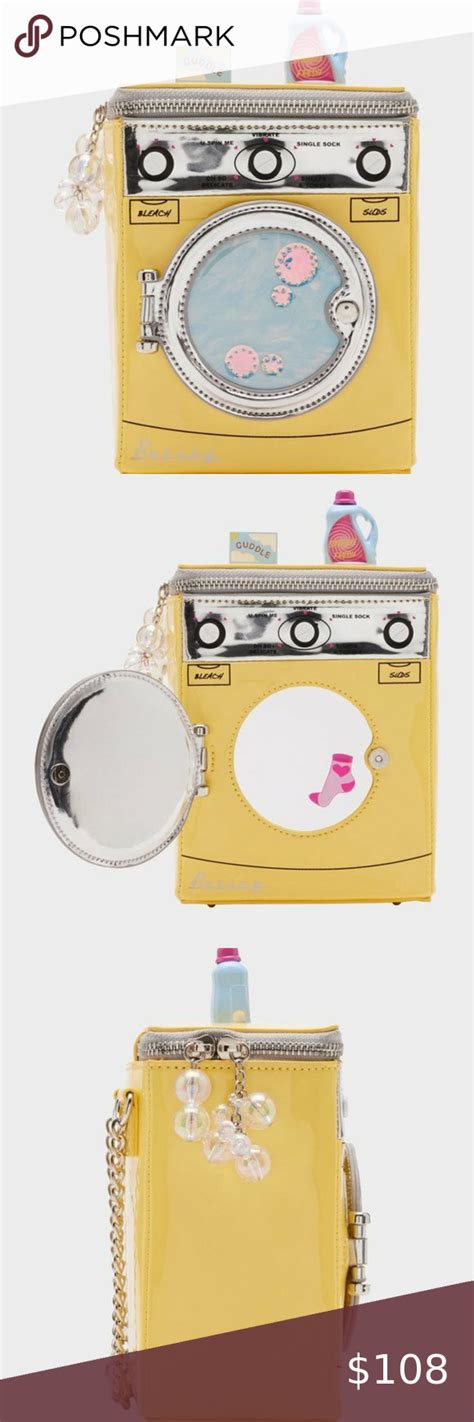 Betsey Johnson Kitch Spin Me Crossbody Yellow Washing Machine Purse Bag