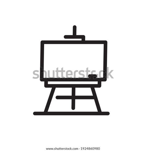 Flipchart Icon Whiteboard Vector Outline Style Stock Vector Royalty