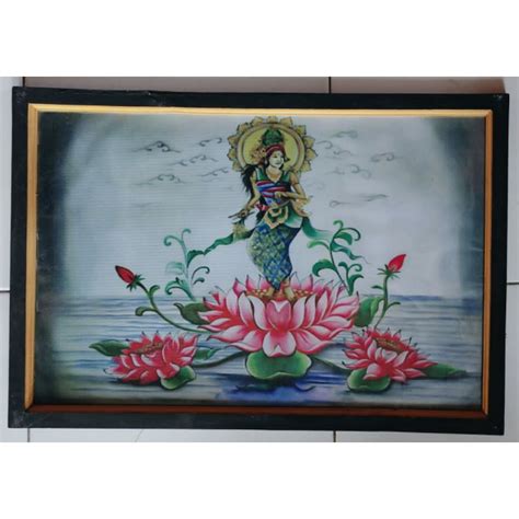 Jual Lukisan Cetak Dewi Saraswati Plus Bingkai Ukuran 6545 Shopee