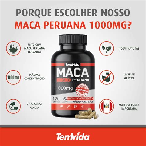 KIT 02 Maca Peruana Pura 1000mg 240 Cápsulas Tem Vida Loja Tem Vida