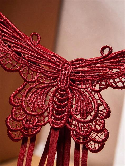 Set Di Lingerie Sexy Con Decorazioni Perle Composto Da Pezzi Tra Cui Mutande Ricamate A